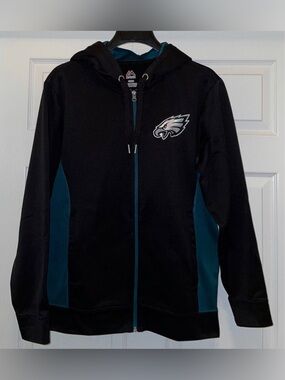 Majestic Black & Teal Philadelphia Eagles Full-Zip Hoodie
